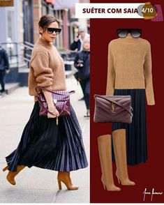 Pleated Skirt Winter, Pleated Midi Skirt Outfit, Rok Outfit, Pleated Skirt Outfit, Best Winter Outfits, Winter Skirt Outfit, Fashion Mistakes, Midi Skirts