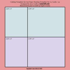 a sheet of paper with the text cutting template for paper busting templates for cards