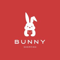 the bunny logo is shown on a red background