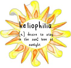 an orange and yellow sun with the words heliophiia on it