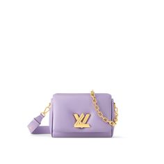 LOUIS VUITTON® - Twist Mm - Lilas Trendy Purses, Classic Flap Bag, Fancy Bags, Woman Bags Handbags, Louis Vuitton Twist, Fall 2023, Lv Bag, Flap Bag, Lambskin Leather