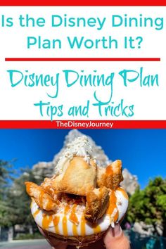 a person holding up a donut with the words is the disney dining plan worth it?