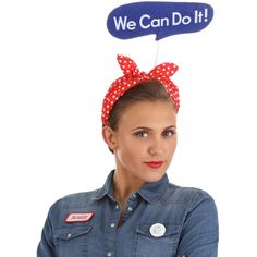 We Can Do It! It was the 1940s and America was deep into the second War to End All Wars. With so many men shipping overseas to join the fight, business owners were starting to get worried. Who would fill the riveter, welder, pilot, and driver jobs typically filled by men? they wondered. U.S. women everywhere had one simple answer for them - "We've got this!" They kept the country running throughout the war and opened up a path that empowered women are still following to this day. Product Details 1940s Outfits For Women, American Flag Bandana, Party City Costumes, 1940s Outfits, Diy Costumes Women, Driver Job, 2024 Halloween