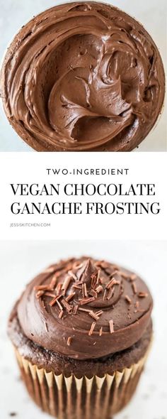 two ingredient vegan chocolate ganache frosting