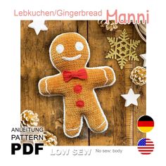 an image of a gingerbread man made out of felt