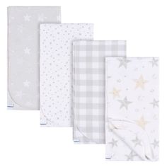 4-Pack Baby Neutral Celestial Flannel Blankets Flannel Receiving Blanket, Star Baby Blanket, Flannel Blankets, Baby Bullet, Simple Machine, Flannel Baby Blankets, Book Clothes, Receiving Blanket, Baby Trend