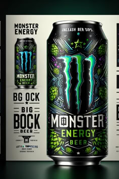 the monster energy drink has been designed to look like it's coming out of an ice