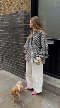 Black Shirt And White Pants Outfit, Checkered Pattern Outfit, Matching Sets For Summer, Everyday Aesthetic Outfits, Care Free Aesthetic Outfits, Gingham Print Outfit, Gingham Winter Outfit, Gingham Vest Outfit, Spring 2025 Casual Outfits