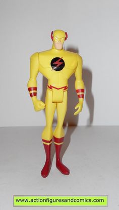 a yellow action figure with red boots and a flash logo on it's chest