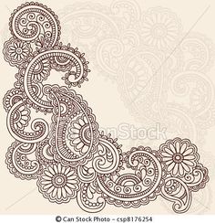 an abstract floral background with paisley ornament in the shape of a letter d