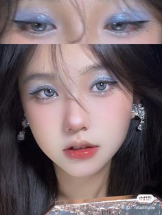 #makeup #makeupartist #makeupideas #makeuplook #makeupinspo #eyemakeupideas #eyemakeupinspiration #eyemakeup #eyemakeupinspo #xiaohongshu Flowerknows Makeup, Mermaid Eyeshadow, Cinderella Makeup, Coquette Dark Academia, Grad Makeup, Doe Eye Makeup, Festival Eye Makeup, Disco Makeup, Makeup Layout