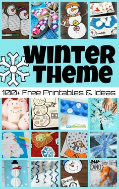 the winter theme is featured in this free printables and ideas book for kids