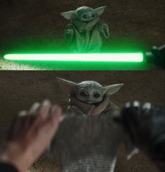 an image of a baby yoda in the dark side