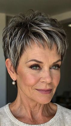 Effortless Stylish Short Hairstyles for Women Over 50 for Short Hairstyle Ideas 🍂 Shaggy Pixie Cuts, Wavy Pixie Cut, Wavy Pixie, Tousled Bob, Wavy Lob, Curly Pixie Cuts, Short Curly Bob