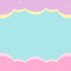 a pink, blue and yellow background with stars in the sky on top of it