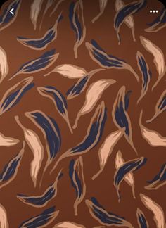 a brown background with blue and white fish on it