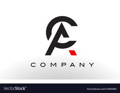 letter logo design with black and red color