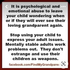 a red frame with the words stop using your child to express their adult issues and how they do it