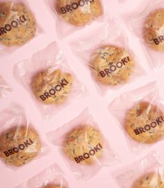 cookies wrapped in plastic with the word brooklyn on them