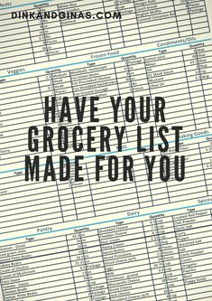 an image of a grocery list with the words have your grocery list made for you