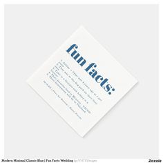 a piece of paper that has the words fun fact on it in blue and white