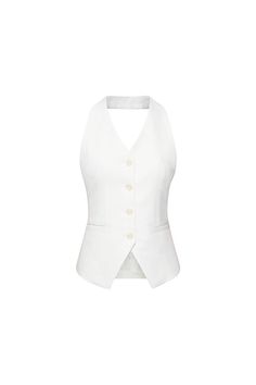 This vest effortlessly combines gentle and chic aesthetics with the latest wool and cotton fabrics. Its sleeveless design provides a comfortable fit and a sophisticated look. Perfect for any occasion. Wonyoung Closet, Formal Vest, Mean Blvd, White Vest, Clothing Pieces, Cotton Vest, Fame Dr, Vest White, Dressy Tops