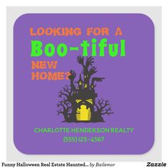 a square sticker with the words looking for a boo - tid new home?