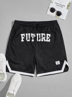 Summer Gym Outfit, Jersey Basket, Black Preppy, Shein Men, Shein Shorts, Formal Shorts, Mens Casual Dress Outfits, Streetwear Men