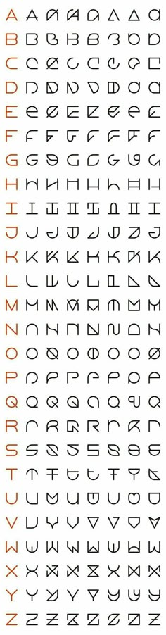 some type of alphabet with different letters and numbers