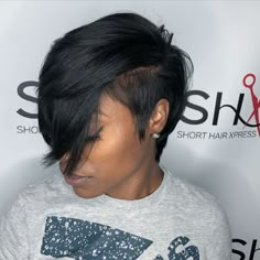 Black Hair Short Cuts, Short Black Hair, Shaved Side Hairstyles, Haute Hair, Finger Waves, Short Sassy Hair, Side Hairstyles, Sassy Hair, Short Black Hairstyles