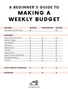 the beginner's guide to making a weekly budget