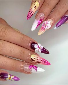 Orchid Nail Art, Orchid Nails, Paris Nails, Nail Tutorial Videos, Jelly Nail, Nail Tutorial, Cute Gel Nails, Jelly Nails