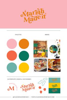 the menu for marmalade maden is shown in pink, yellow and green