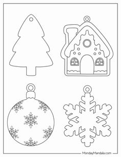 printable christmas ornament worksheet for kids to color and cut out