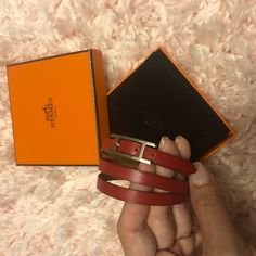 Herms Rust Triple Wrap Behapi Bracelet/Box/Pouch Included. Condition Is Pre-Owned In Excellent Condition, Worn Once! Includes Box And Herms Brown Pouch. Hermes Jewelry, Box Pouch, Bracelet Box, Womens Jewelry Bracelets, Rust, Pouch, Women Jewelry, Bracelet, Red