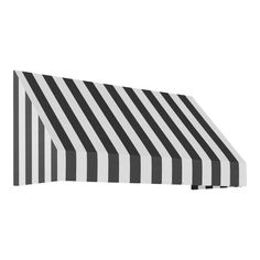 a black and white striped awning on a white background with room for your text