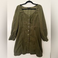 Madewell Olive Green Corduroy Dress Size 10. Washed But Never Worn. Was Too Big And Now Just Sits In My Closet. Ready For Fall! Madewell Corduroy Dress, Green Corduroy Dress, Green Corduroy, Ready For Fall, Corduroy Dress, Madewell Dresses, And Now, Madewell, Olive Green