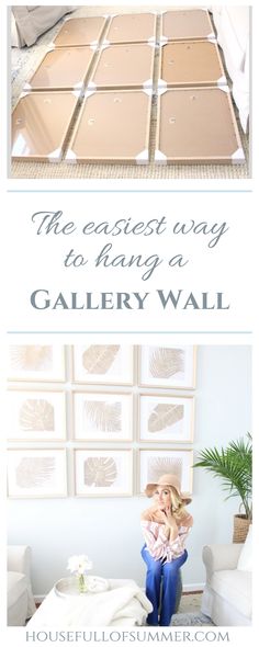 a collage of photos with the words, the fastest way to hang a gallery wall