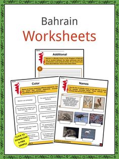 two worksheets with different types of animals