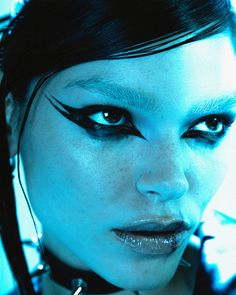 MATRIX / fashion project / Part I on Behance Edgy Futuristic Fashion, Dark Editorial, Futuristic Photoshoot, Cyberpunk Makeup, Make Up Inspo, Adobe Creative Cloud