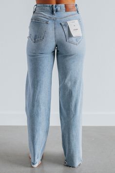 Details: Logan Hidden Jeans High Rise Wide Leg Fading/Whiskering Raw Edge Frayed Hems Hidden Button Fly Closure Good Stretch Dad Fit Available in 6 Washes Rise: 10.5" Inseam: 31" Leg Opening: 18" Material: 93% Cotton, 5% Polyester, and 2% Spandex We are recommending true to size! Jeans For Curvy Women, Billabong Jeans, Hidden Jeans, Xmas Wishlist, Ideal Wardrobe, Fall Things, Travel Outfits, Birthday List, 15th Birthday