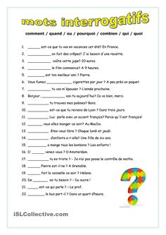 a printable question for the french language