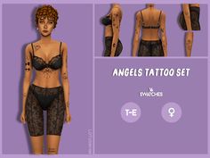 Sims Tattoo Cc, Sims 4 Body Details, Sims Cc Mm, Sims Tattoo, Angels Tattoo, Sims 4 Mods Accessories, Sims 4 Makeup