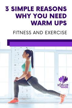 a woman doing exercises with the words 3 simple reason why you need to warm up