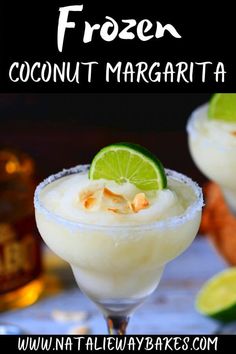 this frozen coconut margarita is the perfect summer drink