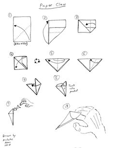 instructions for how to make an origami bird