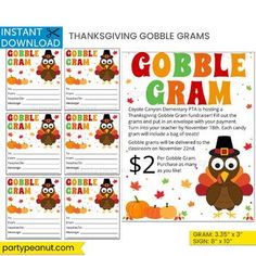 thanksgiving printables for gobble gramm