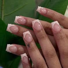 Wedding Gel X Nails, Plain Nail Designs Acrylic, French Nails With A Design, Short Nude French Tip Nails, Short White French Tip Nails With Design, Shorts Square Nails, Cute Short Nail Sets Fall, White French Tip Ideas, Cute Simple French Tip Nails