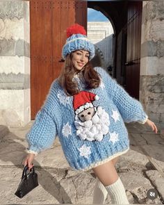 Ugly Christmas Sweater Ideas, Tomboy Girls, Christmas Outfit Inspiration, Crochet Sweater Design, Trendy Christmas Outfits, Crochet Clothing And Accessories, Egg Shell, Crochet Clothing, Christmas Style