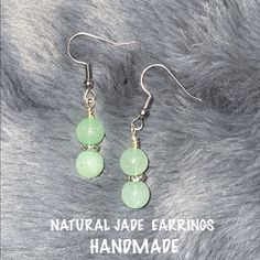 These Earrings Are Made Using 6mm Natural Jade Stones And Silver Nickel Free Accents. Really Pretty Jade Earrings, Natural Jade, Jade Stone, Green Jade, Jade Green, Earrings Handmade, Handmade Natural, Jade, Jewelry Earrings